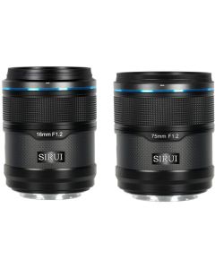 Sirui 16 & 75mm F1.2 Sniper Lens APS-C AF Kit E-Mount Black Carbon