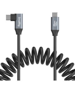SmallRig USB-C (Straight) to USB-C (Angled) Coiled Data Cable 4792