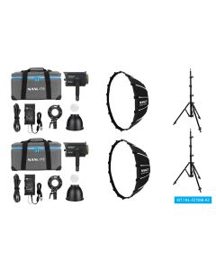 Nanlite Forza 150B Bi-color LED dual kit (w/ light stand and softbox)